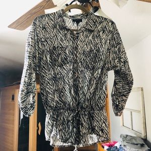 Black and white blouse.